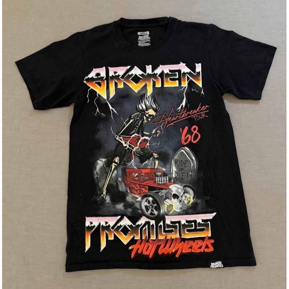 Broken Promises‎ x Hot Wheels Shirt Adult S Black Short Sleeve Pullover Tee Mens